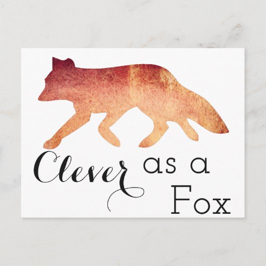 Clever als Fox-Typografie Postkarte (Vorderseite)