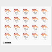 Clever als Fox-Typografie Quadratischer Aufkleber (Blatt)