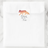 Clever als Fox-Typografie Quadratischer Aufkleber (Tasche)