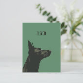 Clever Black German Shepherd Postkarte (Stehend Vorderseite)