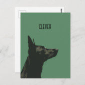Clever Black German Shepherd Postkarte (Vorne/Hinten)