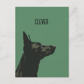 Clever Black German Shepherd Postkarte (Vorderseite)