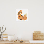 Clever bleibe like a Fox - Children's Art Poster (Küche)