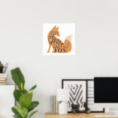 Clever bleibe like a Fox - Children's Art Poster (Heimbüro)