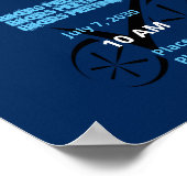 Clever Blue Defined Biking Poster (Ecke)