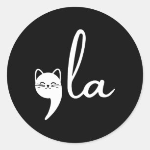 Clever Cat Lady Runder Aufkleber