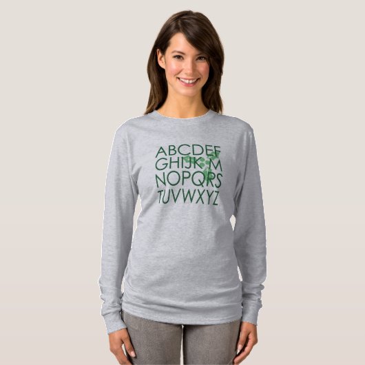 Clever Christmas Weihnachten (No L) Green Alphabet T-Shirt (Vorne ganz)