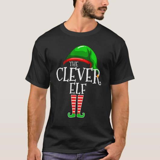 Clever Elf   Family Matching Group Christmas   Squ T-Shirt (Vorderseite)