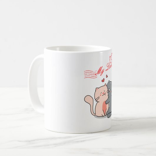 Clever-fect-Liebe: Cat-Themed Coffee Tasse (Vorderseite Links)