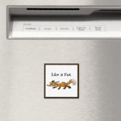 Clever Fox Cartoon – „Wie ein Fuchs“ Design Magnet (In Situ (Geschirrspüler))