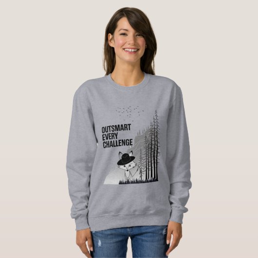 Clever Fox Motivierend Design Sweatshirt (Vorne ganz)