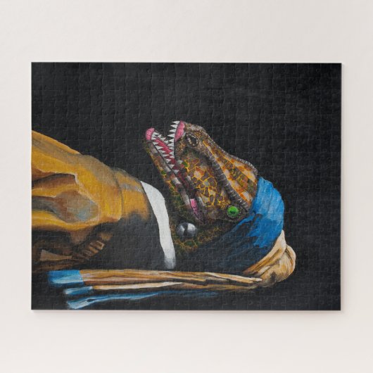 Clever Girl mit Perlenohrring Puzzle (Horizontal)