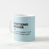 Clever Marketing Manager Spaß Kaffeetasse (Vorderseite Links)
