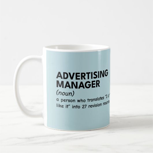 Clever Marketing Manager Spaß Kaffeetasse (Links)