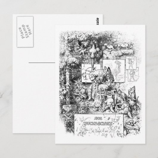 Clever Mr. Fox Postcard Postkarte (Vorne/Hinten)