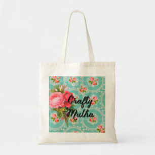 Clever Mutha-Tasche mit Vintage-Tapete mit Rosen Tragetasche