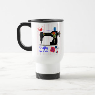 Clever nähen und nähen alte Nähmaschine Reisebecher