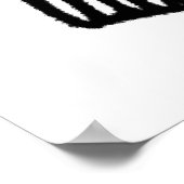 Clever Owl schwarze Linie zeichnend auf Weiß Poster (Ecke)