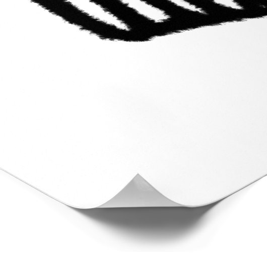 Clever Owl schwarze Linie zeichnend auf Weiß Poster (Ecke)