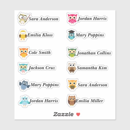 Clever Owls benutzerdefinierte Aufkleber für mehre (Blatt)