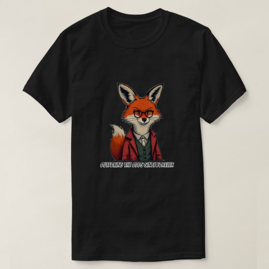 Clever Red Fox in Brille und Anzug - Funny Quote T-Shirt (Design vorne)