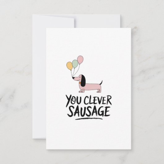 Clever Sausage Glückwunsch Dankeskarte (Vorderseite)