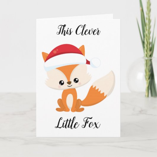 Clever Whimsical Fox Grußkarte Feiertagskarte (Vorderseite)