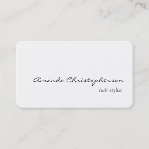 Clever White Hair Stylist Rounded Business Card Visitenkarte