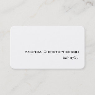 Clever White Hair Stylist Rounded Business Card Visitenkarte