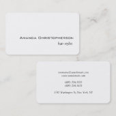 Clever White Hair Stylist Rounded Business Card Visitenkarte (Vorne/Hinten)