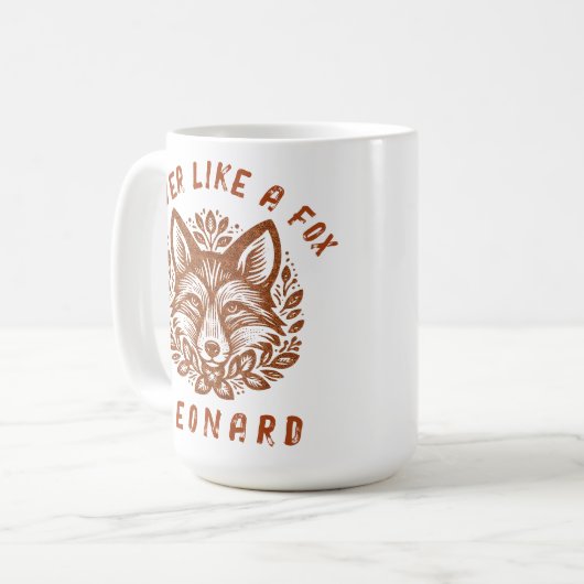 Clever wie ein Fuchs - Ihr Text Kaffeetasse (Vorderseite Links)