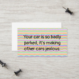 Clever Witty Bad Parking Telefonnummerkarte