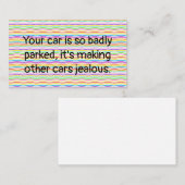 Clever Witty Bad Parking Telefonnummerkarte (Vorne/Hinten)