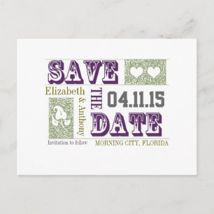 clevere und schicke Save the Date Hochzeitskarten Ankündigungspostkarte