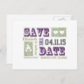 clevere und schicke Save the Date Hochzeitskarten Ankündigungspostkarte (Vorne/Hinten)