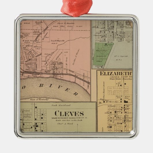 Cleves, North Bend, Ohio Silbernes Ornament (Vorne)