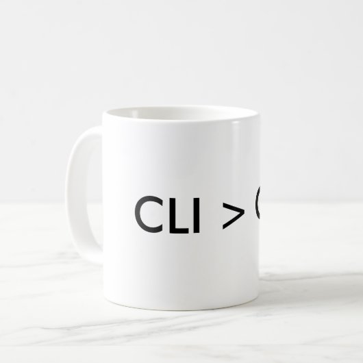 CLI > GUI KAFFEETASSE (Vorderseite Links)