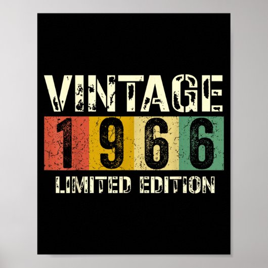 Clic 60 Birthday Decorations Men 60yr 1966 60th Bi Poster (Vorne)