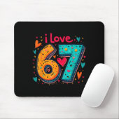 Clic 67 Meme Design Funny Meme I Love Six Seven Mousepad (Mit Mouse)