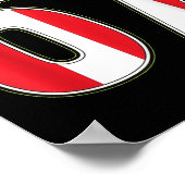 Clic 67 Rot-Weiß-Gestreiftes Design  Poster (Ecke)