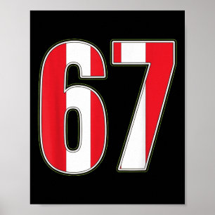 Clic 67 Rot-Weiß-Gestreiftes Design  Poster