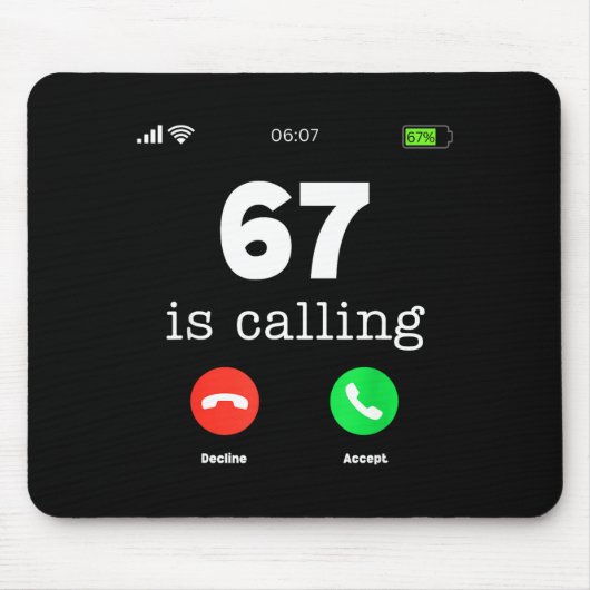 Clic 67 Ruft Shirt Lustig Six Seven Meme  Mousepad (Vorne)