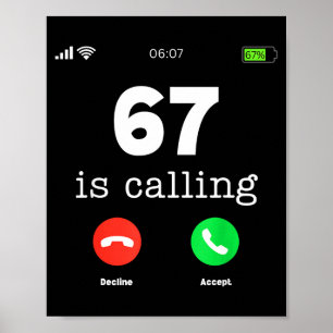Clic 67 Ruft Shirt Lustig Six Seven Meme  Poster