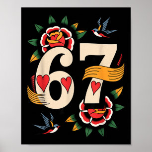 Clic 67 Tattoo Six Seven Valentinstag Ker Poster