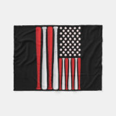 Clic American Baseball Flag - Vintage Baseball Fla Fleecedecke (Vorderseite (Horizontal))