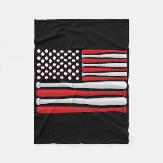 Clic American Baseball Flag - Vintage Baseball Fla Fleecedecke (Vorderseite)