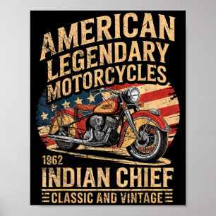 Clic &amp; Vintage American Motorcycle Indian Gebo Poster