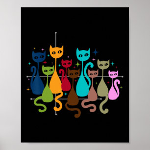 Clic Art Kitten Liebhaber Vintage Kunst Süße Katze Poster