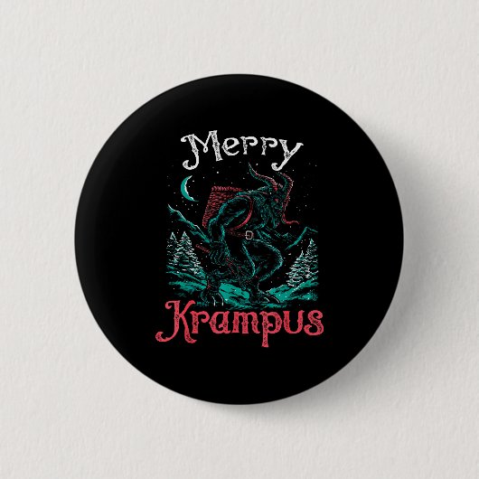 Clic Folklore Christmas Merry Krampus Festive Horr Button (Vorderseite)