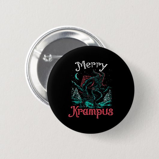 Clic Folklore Christmas Merry Krampus Festive Horr Button (Vorne & Hinten)